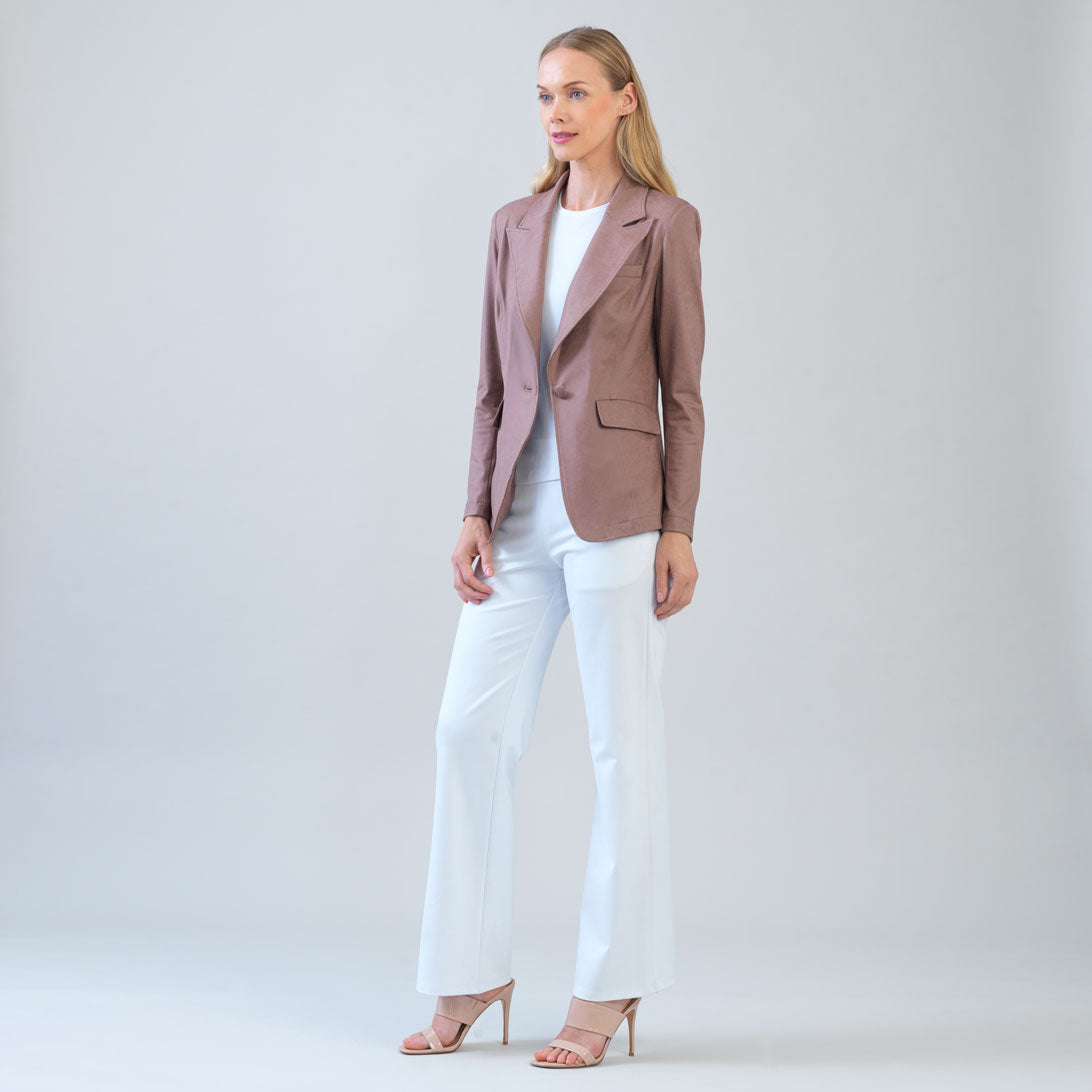 Clara Sunwoo Value - Liquid Leather™ Signature Pocket Blazer - Taupe