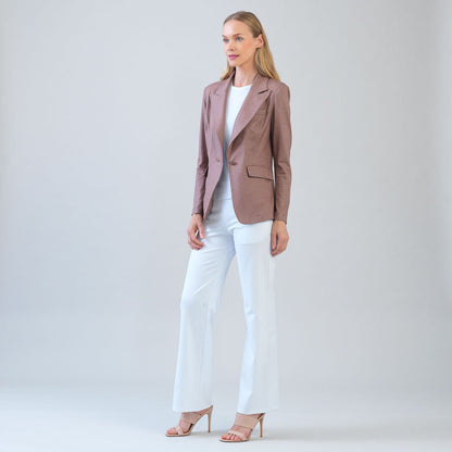 Clara Sunwoo Value - Liquid Leather™ Signature Pocket Blazer - Taupe