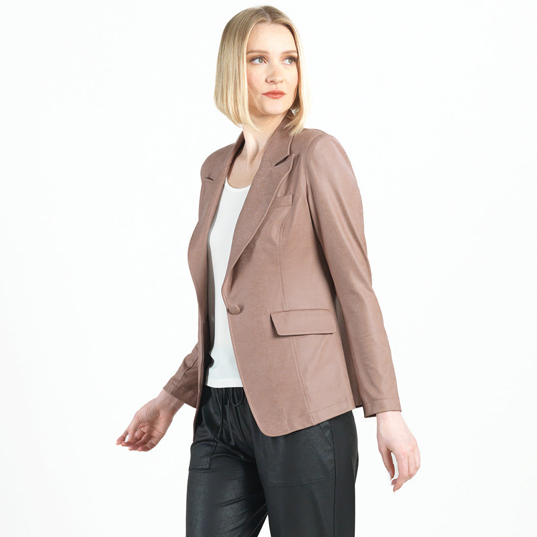 Clara Sunwoo Value - Liquid Leather™ Signature Pocket Blazer - Taupe