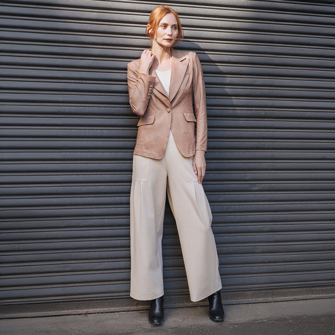 Clara Sunwoo Value - Liquid Leather™ Signature Pocket Blazer - Taupe