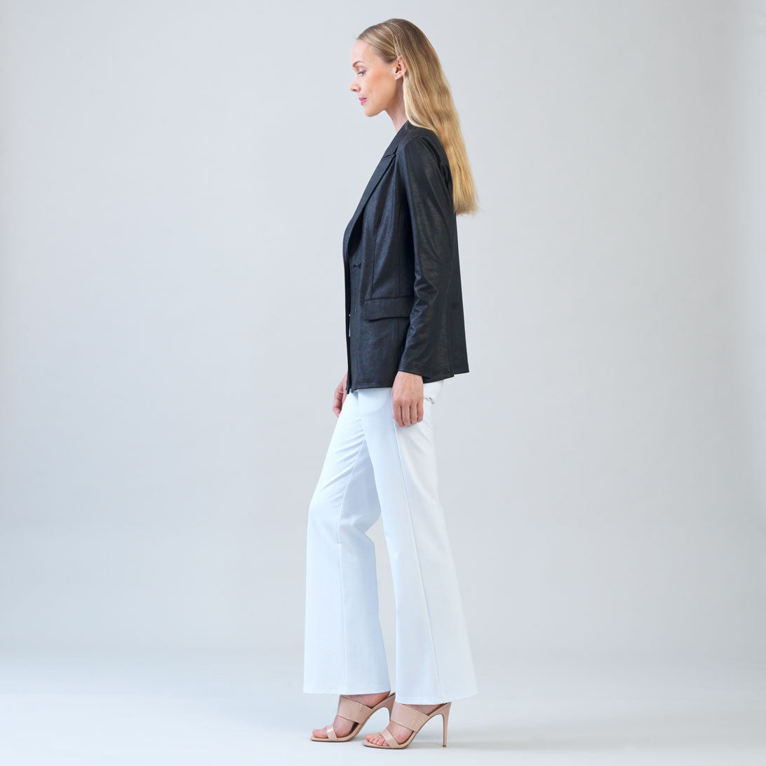 Clara Sunwoo Top Pick - Liquid Leather™ Double Breasted Blazer - Black - Final Sale