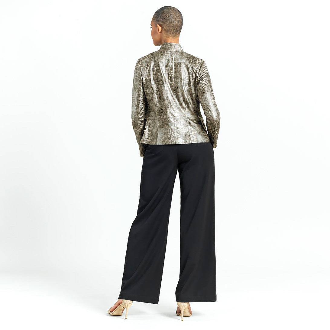Clara Sunwoo Premium - Liquid Leather™ Textured Biker Jacket - Crocodile - Limited Sizes