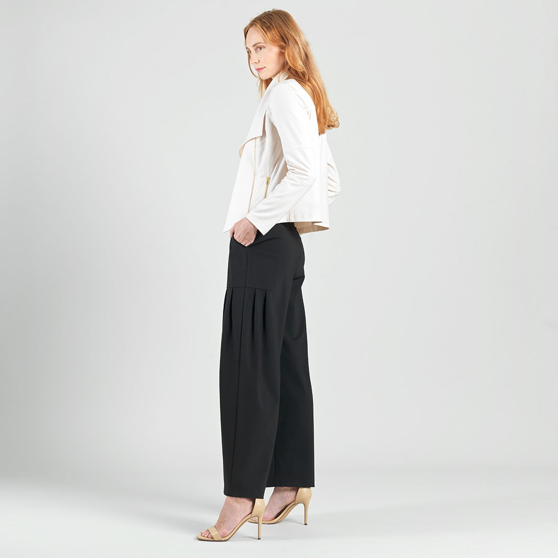 Clara Sunwoo Popular - Liquid Leather™ Drape Neck Zip Jacket - Ivory - Final Sale