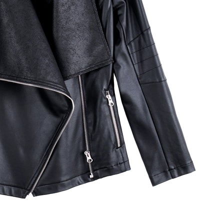 Clara Sunwoo Recommended - Liquid Leather™ Drape Neck Zip Jacket - Black - Final Sale