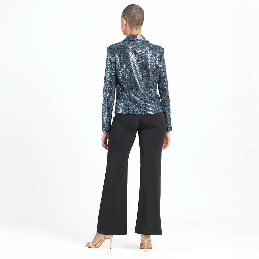 Clara Sunwoo Trending - Shimmer Sequin - Modern Button Blazer - Gunmetal - Final Sale
