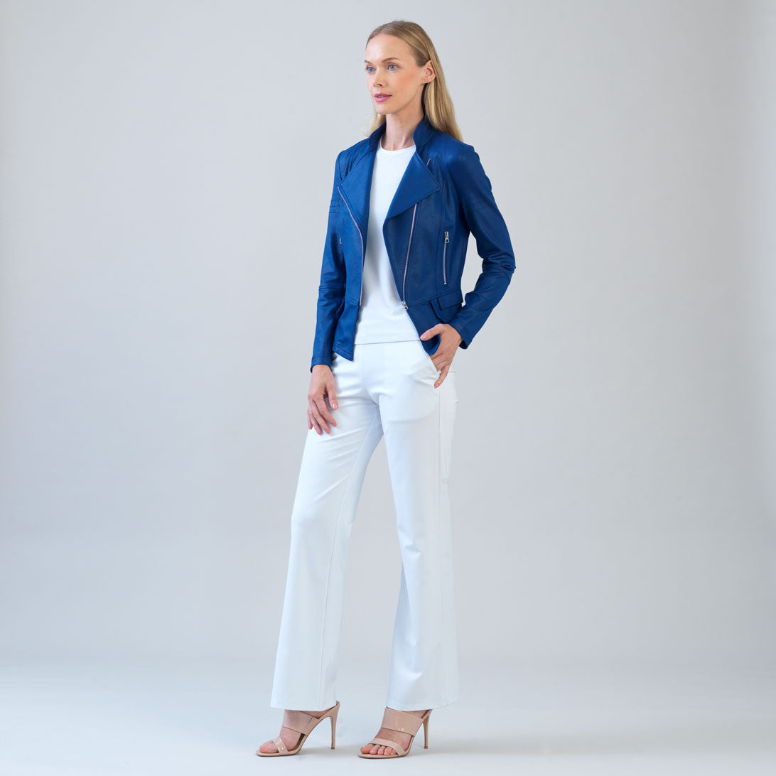 Clara Sunwoo Discount - Liquid Leather™ Biker Jacket - Cobalt - Final Sale