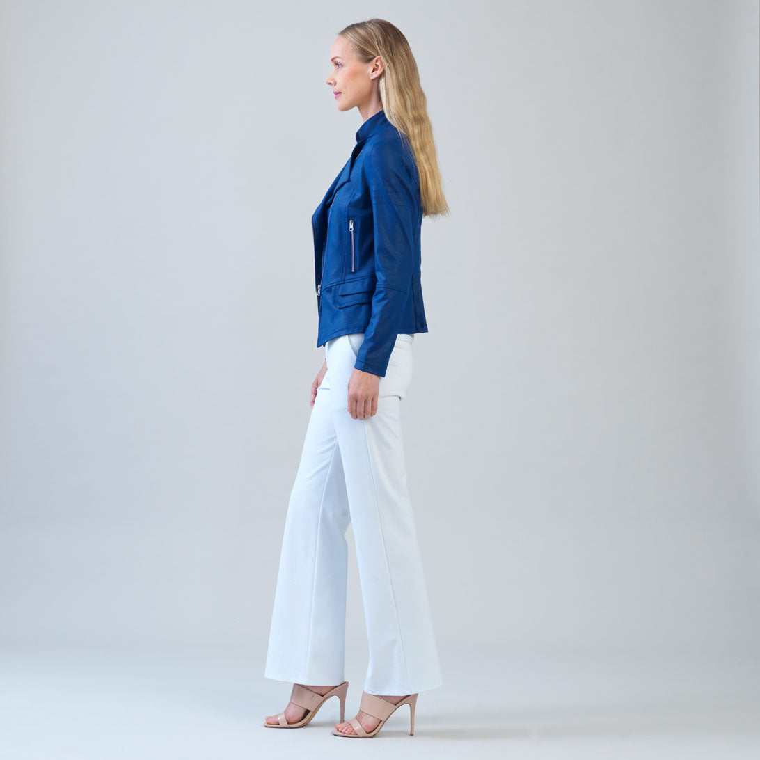 Clara Sunwoo Discount - Liquid Leather™ Biker Jacket - Cobalt - Final Sale