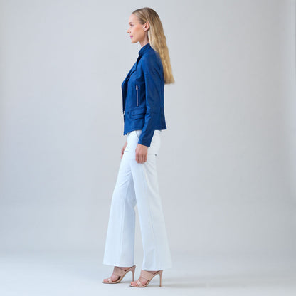 Clara Sunwoo Discount - Liquid Leather™ Biker Jacket - Cobalt - Final Sale