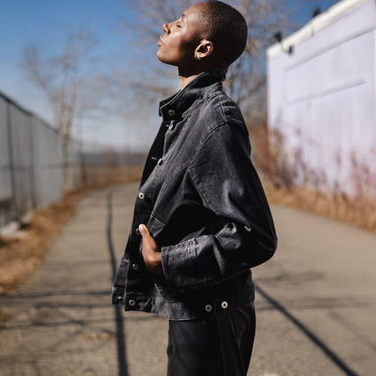 Clara Sunwoo Latest - Denim Stretch - Button Closure Pocket Jacket - Black - Final Sale!