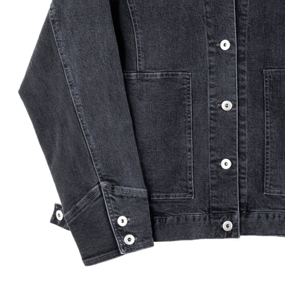 Clara Sunwoo Latest - Denim Stretch - Button Closure Pocket Jacket - Black - Final Sale!