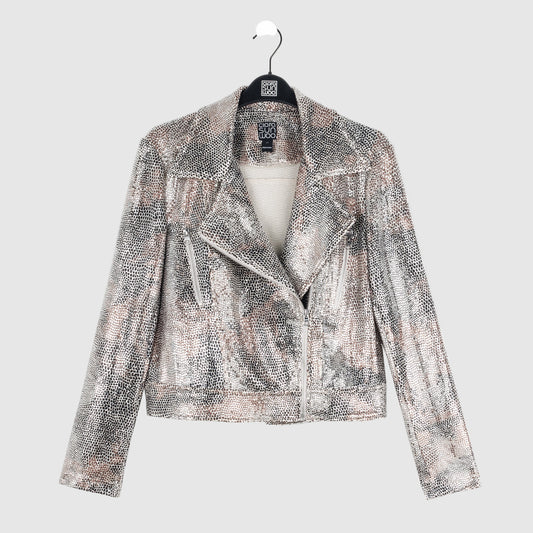 Clara Sunwoo Best Seller - Sequin Knit - Moto Waist Jacket - Champagne - Final Sale