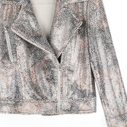 Clara Sunwoo Best Seller - Sequin Knit - Moto Waist Jacket - Champagne - Final Sale