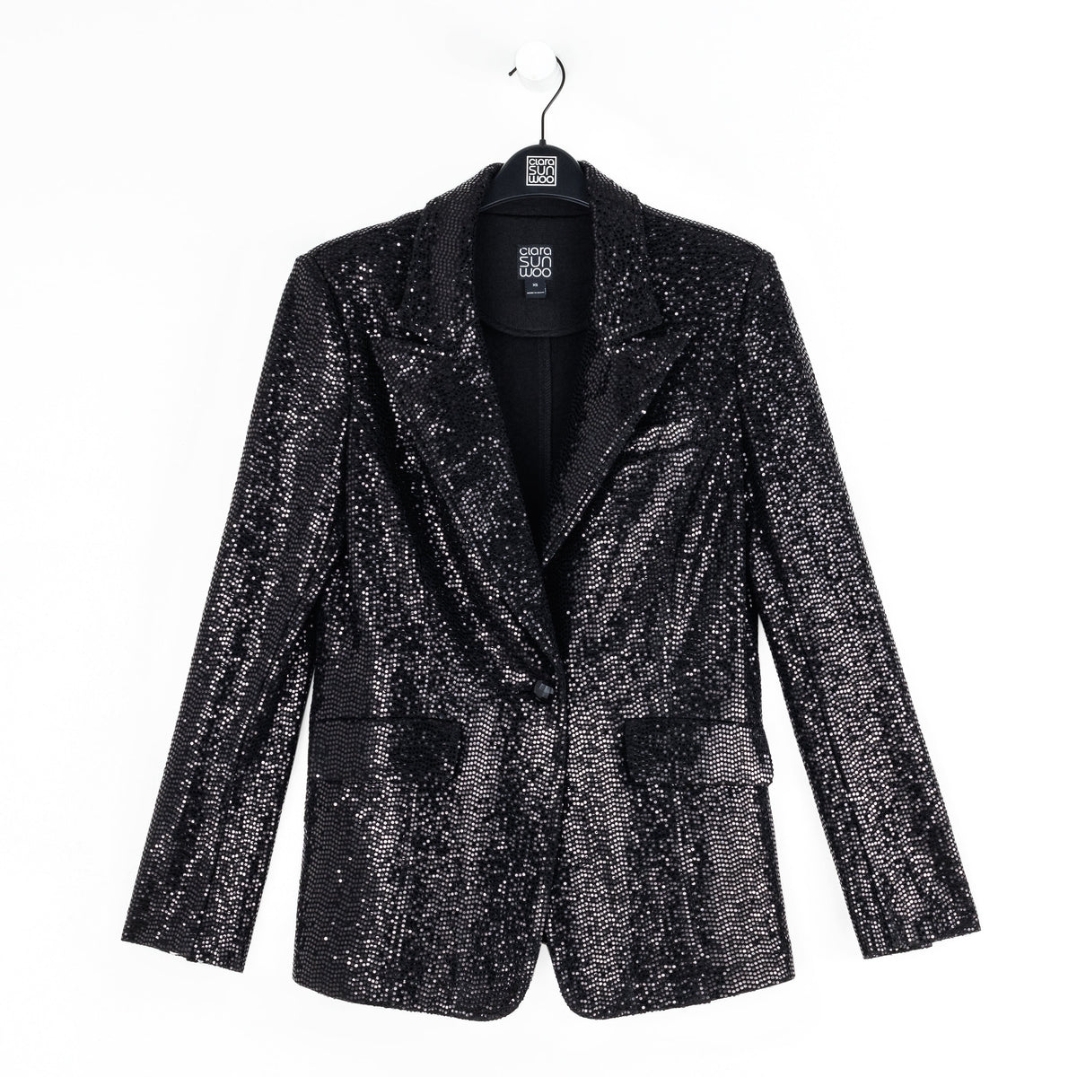 Clara Sunwoo Exclusive - Sequin Knit - Signature Pocket Blazer - Black
