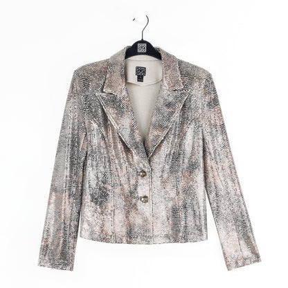Clara Sunwoo Quality - Sequin Knit - Modern Button Blazer - Champagne - Final Sale