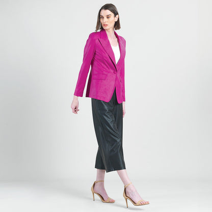 Clara Sunwoo Trending - Liquid Leather™ Signature Pocket Blazer - Magenta - Final Sale!