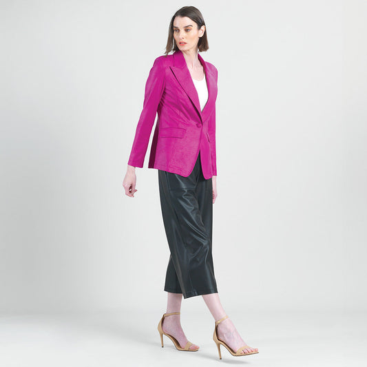 Clara Sunwoo Trending - Liquid Leather™ Signature Pocket Blazer - Magenta - Final Sale!