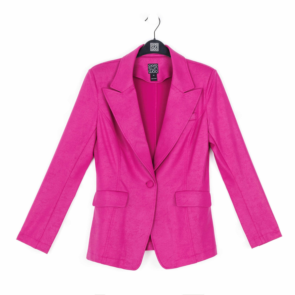 Clara Sunwoo Trending - Liquid Leather™ Signature Pocket Blazer - Magenta - Final Sale!
