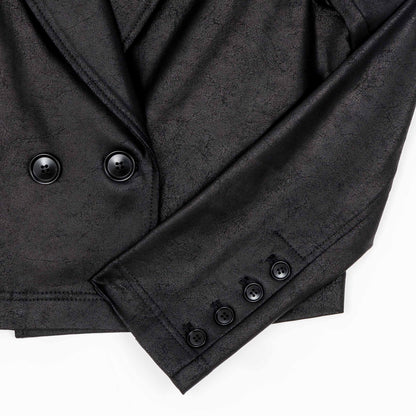 Clara Sunwoo Best Price - Liquid Leather™ Cropped Tuxedo Blazer - Black - Final Sale!