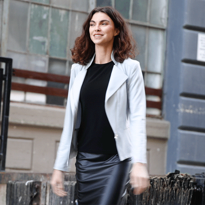 Clara Sunwoo Value - Liquid Leather™ Signature Jacket - Stone - Final Sale