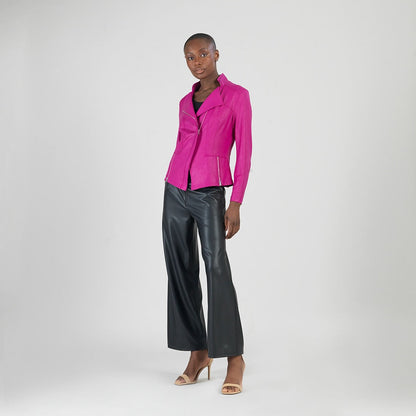Clara Sunwoo Customer Favorite - Liquid Leather™ Signature Jacket - Magenta