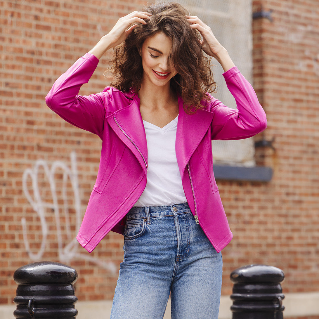Clara Sunwoo Customer Favorite - Liquid Leather™ Signature Jacket - Magenta