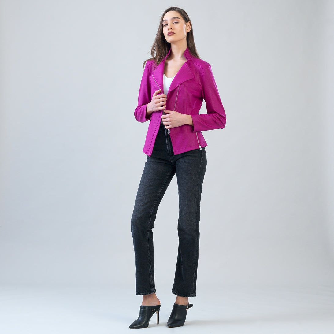 Clara Sunwoo Customer Favorite - Liquid Leather™ Signature Jacket - Magenta