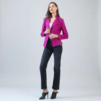 Clara Sunwoo Customer Favorite - Liquid Leather™ Signature Jacket - Magenta