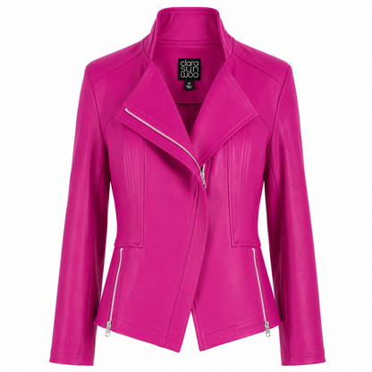 Clara Sunwoo Customer Favorite - Liquid Leather™ Signature Jacket - Magenta