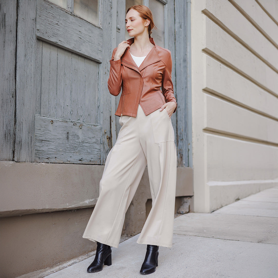 Clara Sunwoo Trending - Liquid Leather™ Signature Jacket - Tan