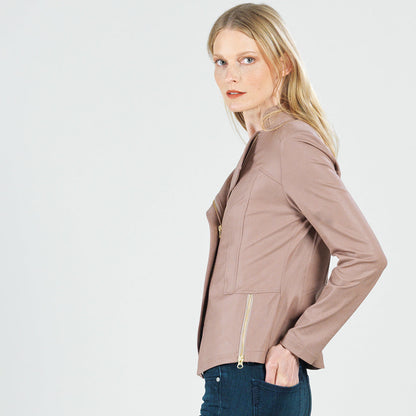 Clara Sunwoo Trending - Liquid Leather™ Signature Jacket - Taupe