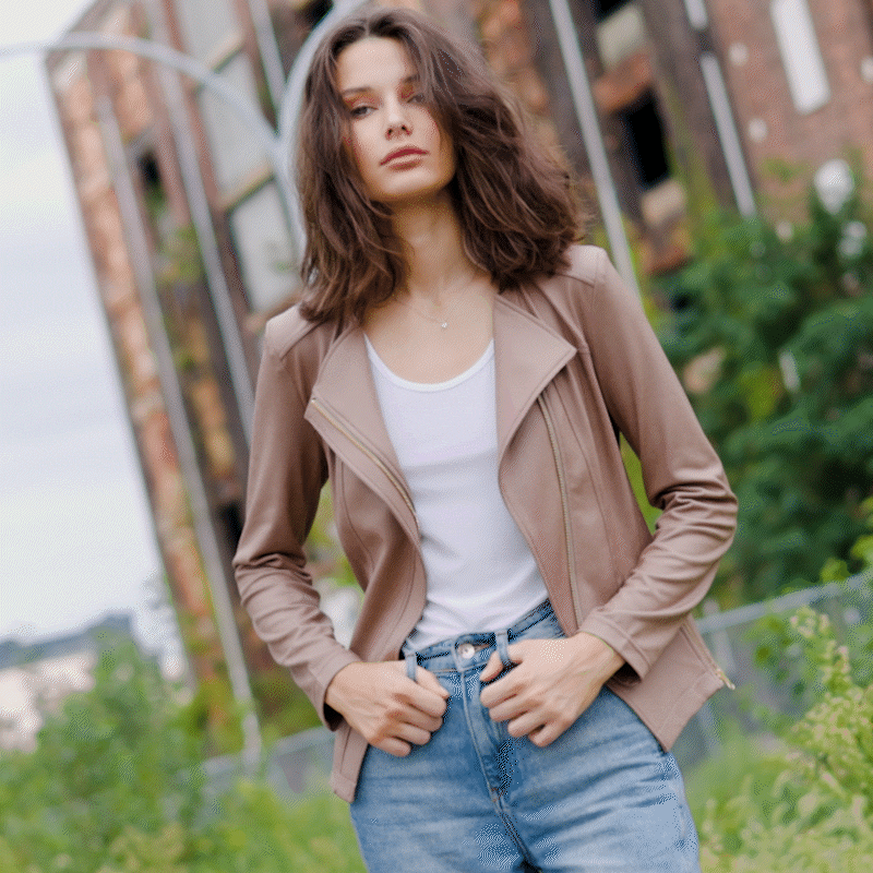 Clara Sunwoo Trending - Liquid Leather™ Signature Jacket - Taupe