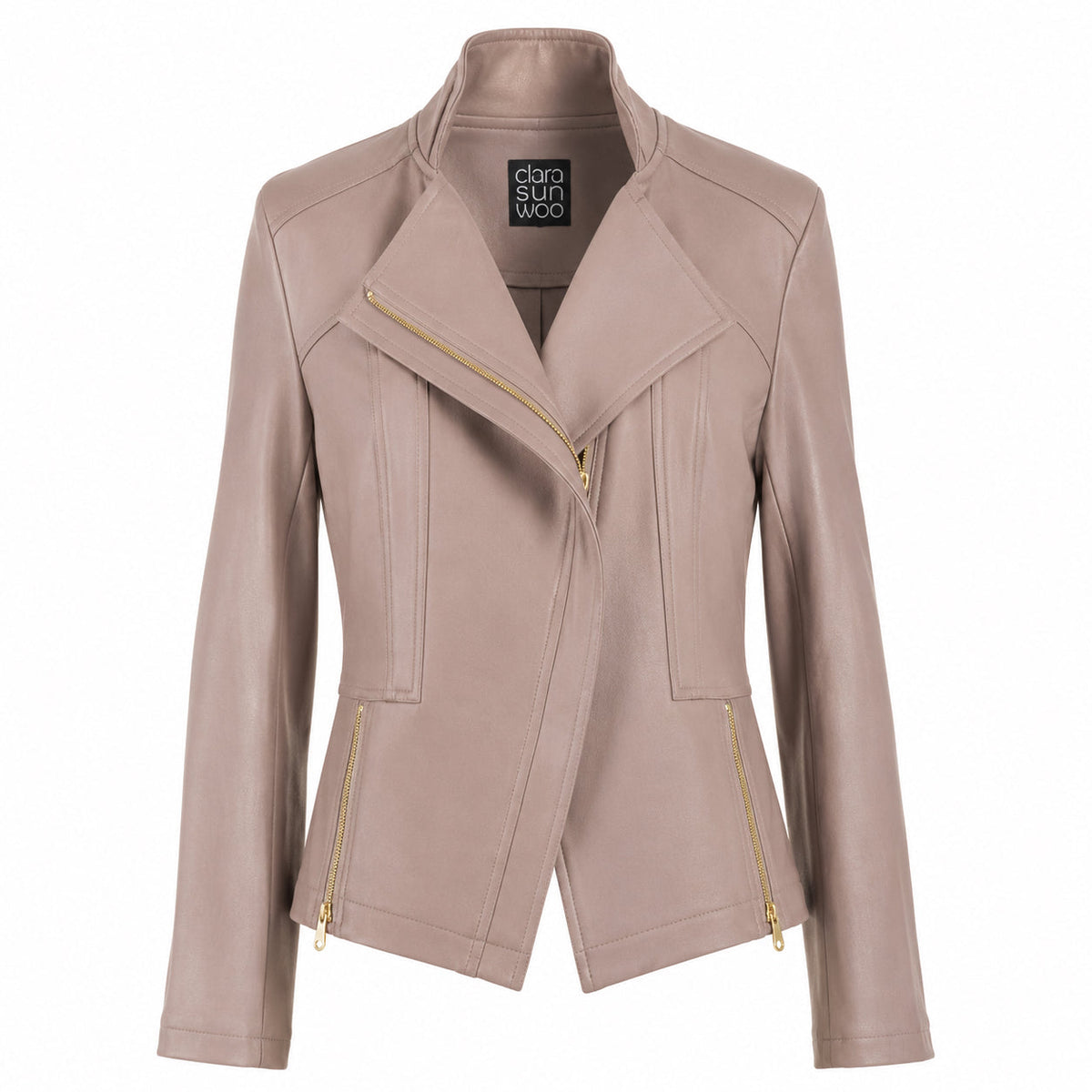 Clara Sunwoo Trending - Liquid Leather™ Signature Jacket - Taupe