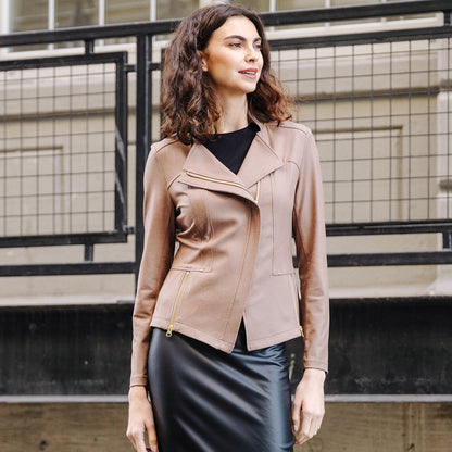 Clara Sunwoo Trending - Liquid Leather™ Signature Jacket - Taupe