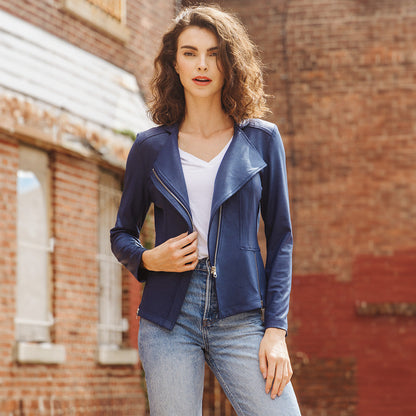 Clara Sunwoo Premium - Liquid Leather™ Signature Jacket - Navy