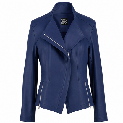 Clara Sunwoo Premium - Liquid Leather™ Signature Jacket - Navy