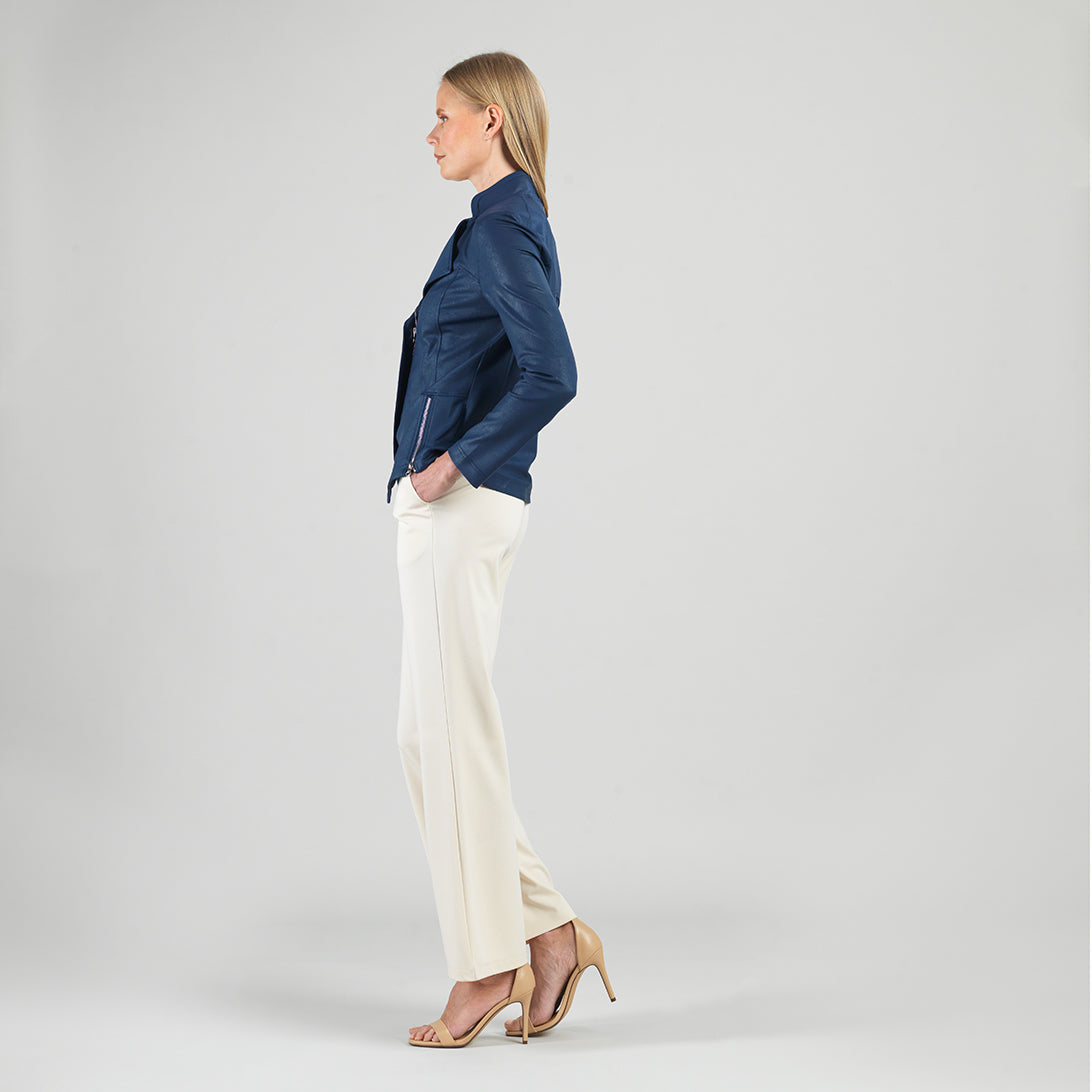Clara Sunwoo Premium - Liquid Leather™ Signature Jacket - Navy