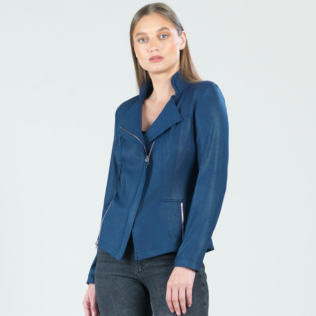 Clara Sunwoo Premium - Liquid Leather™ Signature Jacket - Navy