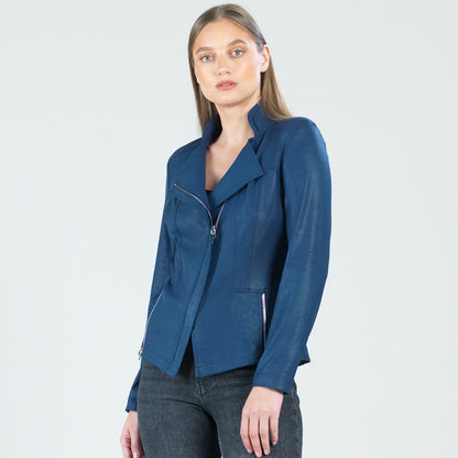 Clara Sunwoo Premium - Liquid Leather™ Signature Jacket - Navy
