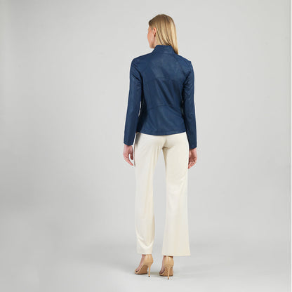 Clara Sunwoo Premium - Liquid Leather™ Signature Jacket - Navy