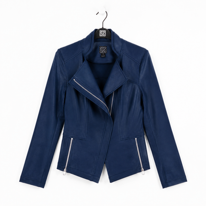 Clara Sunwoo Premium - Liquid Leather™ Signature Jacket - Navy