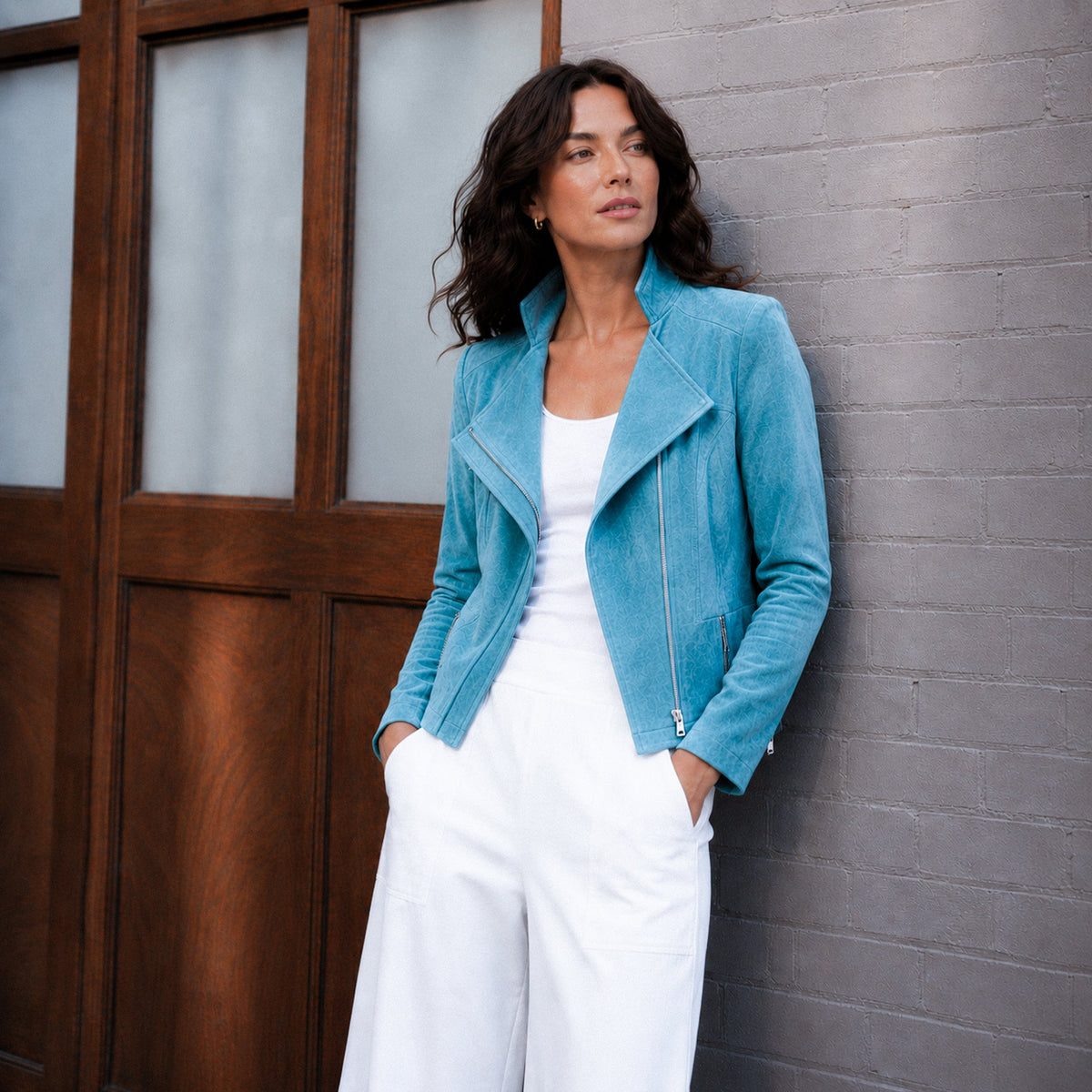 Clara Sunwoo Deals - Soft Suede - Signature Jacket - Ocean