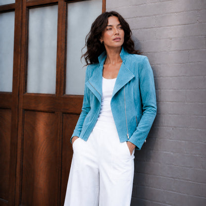 Clara Sunwoo Deals - Soft Suede - Signature Jacket - Ocean