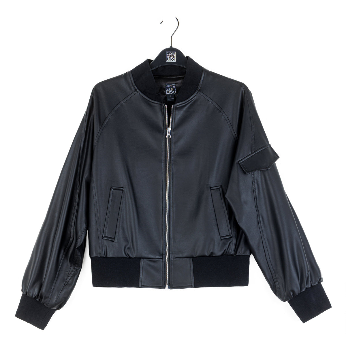 Clara Sunwoo Featured - Liquid Leather™ Classic Bomber Jacket - Black