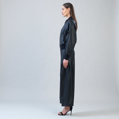 Clara Sunwoo Featured - Liquid Leather™ Classic Bomber Jacket - Black