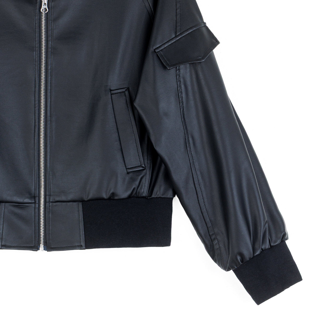 Clara Sunwoo Featured - Liquid Leather™ Classic Bomber Jacket - Black