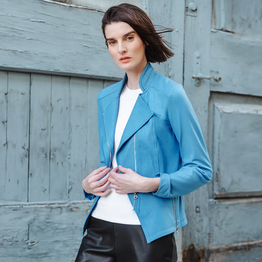 Clara Sunwoo Trending - Liquid Leather™ Signature Jacket - Sky Blue - Limited Sizes