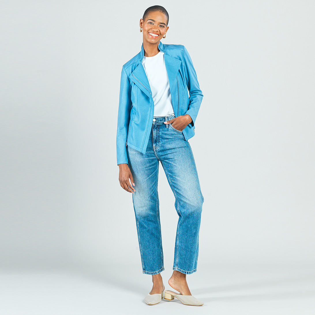 Clara Sunwoo Trending - Liquid Leather™ Signature Jacket - Sky Blue - Limited Sizes