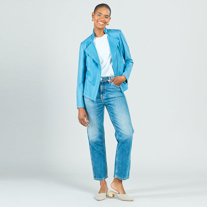 Clara Sunwoo Trending - Liquid Leather™ Signature Jacket - Sky Blue - Limited Sizes