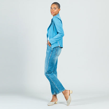 Clara Sunwoo Trending - Liquid Leather™ Signature Jacket - Sky Blue - Limited Sizes