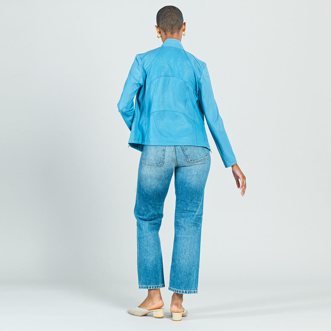 Clara Sunwoo Trending - Liquid Leather™ Signature Jacket - Sky Blue - Limited Sizes